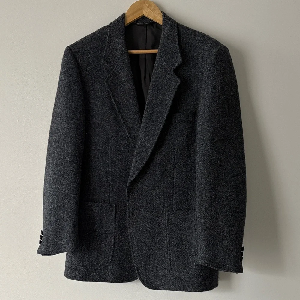 Harris Tweed Classic Grey Tweed Men's Blazer, Size 42R - Picture 1 of 9